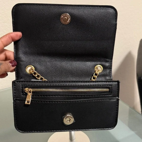 Bebe Black & Gray Logo Clutch w/Gold studs. Cinzia printed monogram crossbody - Picture 3 of 8